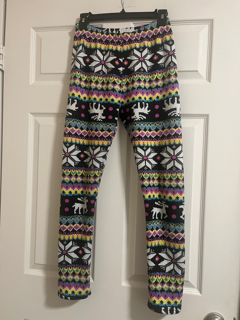 Colorful Black Holiday Patterned Leggings